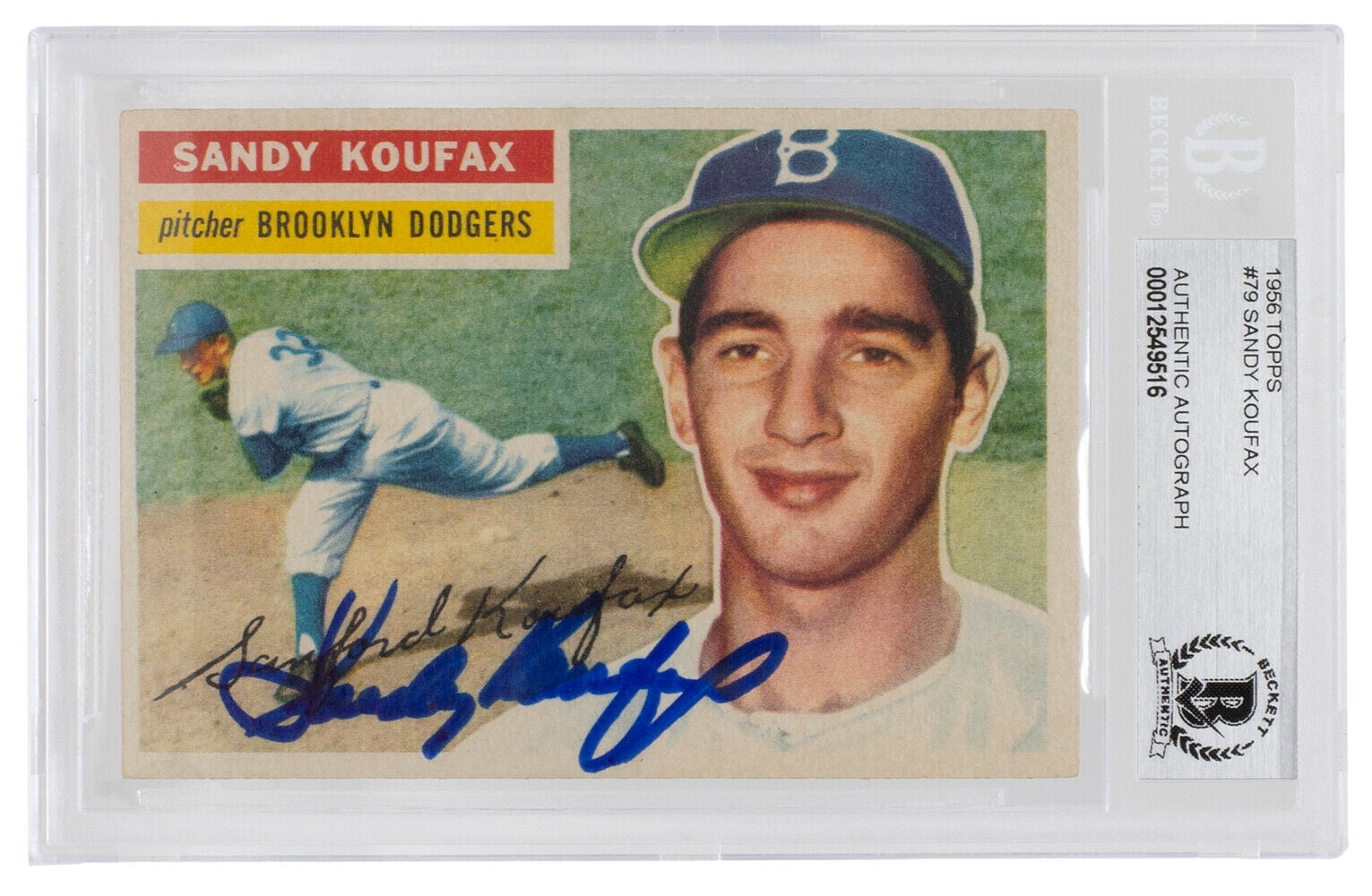 Sandy Koufax Signed 1956 Topps #79 Brooklyn Dodgers Baseball Card BGS -  Walmart.com
