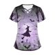 thumbnail image 5 of Puntoco Top de lactancia informal con cuello en V, manga corta y estampado de Halloween para mujer, 5 of 5