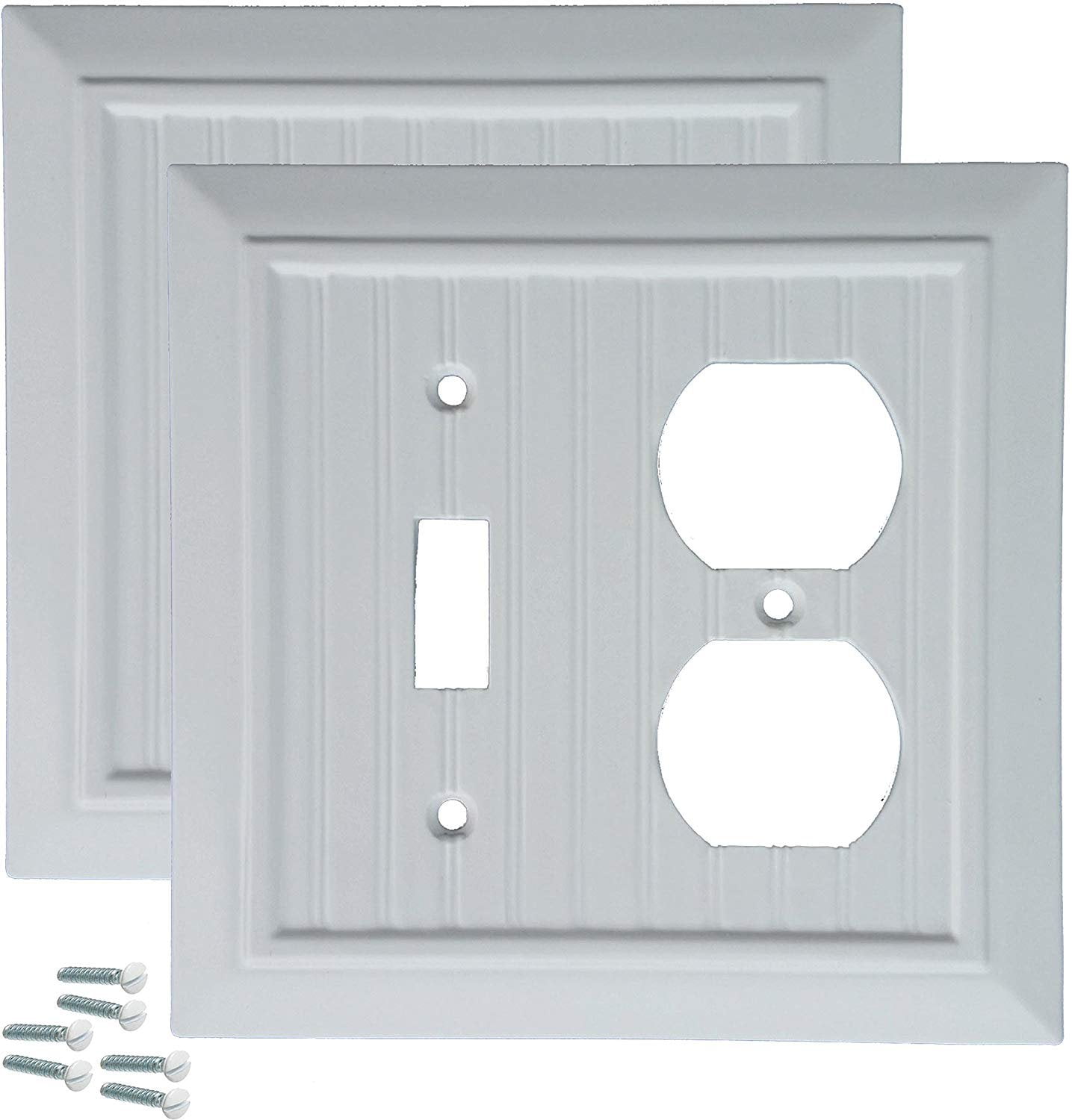 Pack of 2 Wall Plate Outlet Switch Covers by SleekLighting Classic