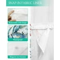 thumbnail image 3 of No Hook Shower Curtain with Snap in Liner, Summer Blue Ocean Crab Starfish Coral Jellyfish Hotel Shower Curtains for Bathroom, Washable Shower Curtain Liner Set with Mesh Top Window, 60"x72", 3 of 6