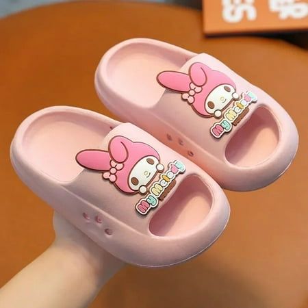 

Summer Boys and Girls Bathroom Anti Slip Soft Sole Comfortable Kuromi Sanrio Children s Parent Child Slippers Baby Home Indoor