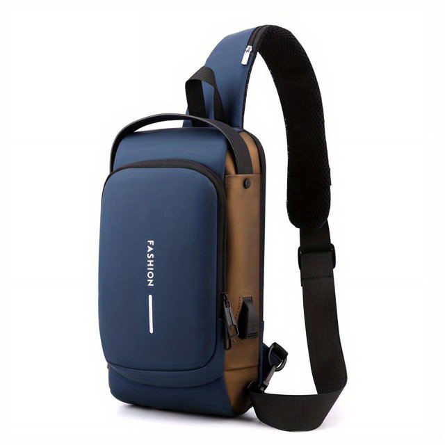 Anti-Theft Crossbody Sling Bag With USB Charging Port Waterproof Scratchproof Shoulder Backpack Lightweight Chest Bag Give Gifts To Men On Valentine's Day