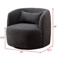 thumbnail image 3 of 34" Boucle Swivel Barrel Chair with 23" Ottoman Set, Fully Assembled Set of Sherpa Accent Chair and Footrest, Modern Comfy Armchair and Footstool for Living Room and Bedroom, Dark Grey, 3 of 10