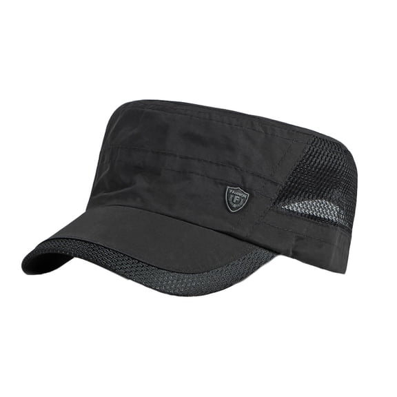 WITHMOONS Mesh Cadet Cap Military Army Hat Army Style Sports Hat YZ40189 (Black)