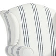 thumbnail image 3 of DREAMSIDEA Mid Century Navy Stripe Accent Chair, Comfy Upholstered Wingback Accent Chair Reading Chair for Living Room Bedroom Guest Room,Navy Blue and White, 3 of 6