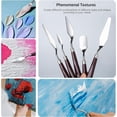 thumbnail image 5 of Juego de cuchillos de pintura de 5 piezas, juego de cuchillos de paleta de acero inoxidable, raspador de pintura, accesorios de pintura al óleo para pintura al óleo, mezcla de colores y apli, 5 of 5