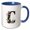 Blue/White, variant on 3drose, Awesome Letter C. Halloween Monogram, Broom, Wizard Hat, Cat Art, 11oz Mug