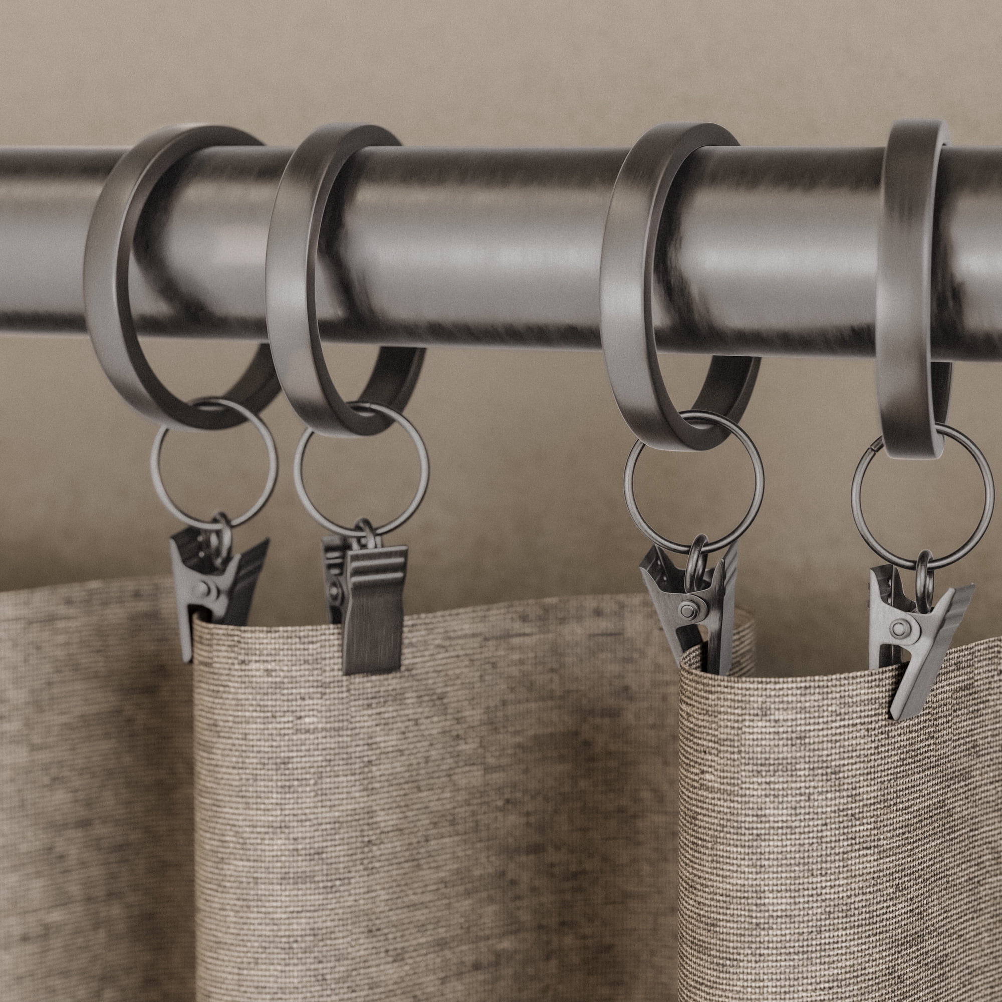 Better Homes & Gardens Plated Pewter Curtain Clip Rings (7 Pack)