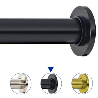 Shower Curtain Rod,43-72 Inch Adjustable Tension Shower Rod Never Rust Non-Slip No Drilling Spring Tension Curtain Rod,Black Bathroom Shower Spring Rod
