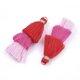 thumbnail image 2 of Polycotton(Polyester Cotton) Tassel Pendant Decorations with Iron Findings Golden Colorful 39~40x19~26x6~7mm Hole: 4mm, 2 of 2