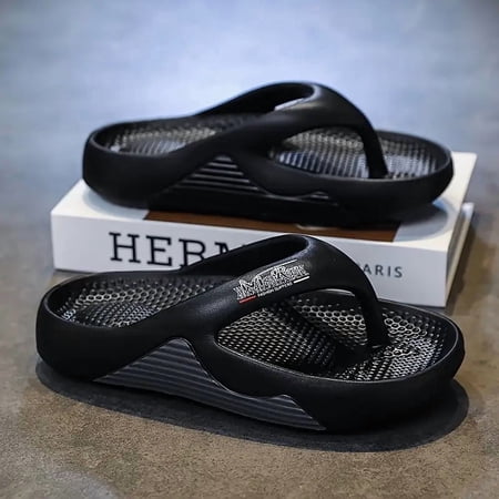 Men'S Stylish Black EVA Footwear - Cozy Slippers for Home And Outdoors Featuring Arch Support, Breathable Fabric, And Slip-Resistant Sole, Ideal for Casual Outings, Hiking, And Everyday Activities