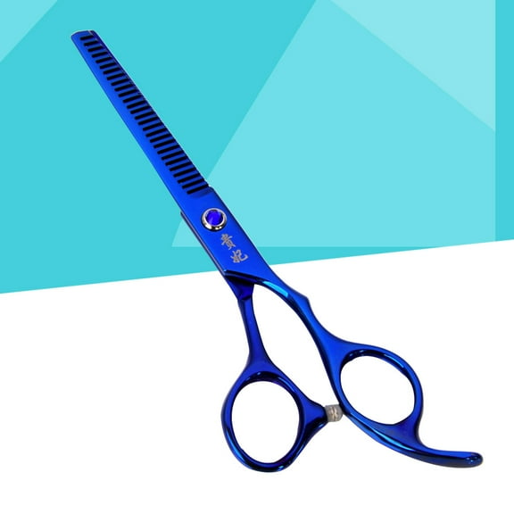 Soimiss Blue Hair Cutting Scissors Made of Stainless Steel for Salon or Home Use with Ergonomic Design and
