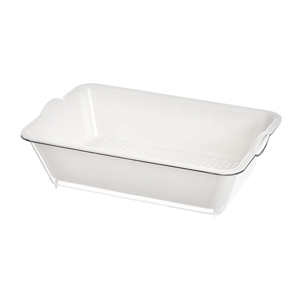 Juego de colador de cocina, cuenco para lavar frutas y colador para pasta Blanco 2 niveles