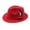 Red, variant on Fedora Hat for Men Women, Classic Short Brim Adjustable Panama Hat with Feather Winter Felt Jazz Cap