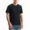 thumbnail image 5 of Mens Textured Shirts Casual Stretch T-Shirts Summer Crewneck Short Sleeve Tee Shirts, 5 of 8