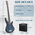thumbnail image 3 of Ktaxon 44in 5 String Bass Guitar Kit, S-S Pickups, with 20W Amp & Full Accessories, Blue Gloss, 3 of 10