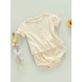 thumbnail image 3 of GXFC Toddler Baby Girls Summer Solid Outfits Infant Girls Short Sleeve Button Down Tops+Shorts Pants Set Casual Clothes 2Pcs 0-3T, 3 of 8