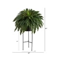 thumbnail image 2 of Nearly Natural 51" Boston Fern Artificial Plant in Black Planter with Stand, Green, 2 of 4