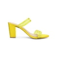 thumbnail image 4 of BLISSFUL STEP Women's Strappy Block Heel Slides Mules Sandals Yellow 8, 4 of 8