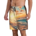 thumbnail image 2 of Fotbe Tropical Sunset Beach Scene Trajes de Baño Estampados para Hombre, Shorts de Verano de Secado Rápido, Ropa de Playa, Bañadores-XX-Large, 2 of 6