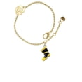 thumbnail image 2 of Delight Jewelry Silvertone Black and Yellow Firefighter Boot Gold-tone Rose Link Chain Bracelet, 6.25"+1.75" Extender, 2 of 4