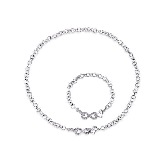 Everly Women's Diamond Sterling Silver Bracelet Jewelry Set