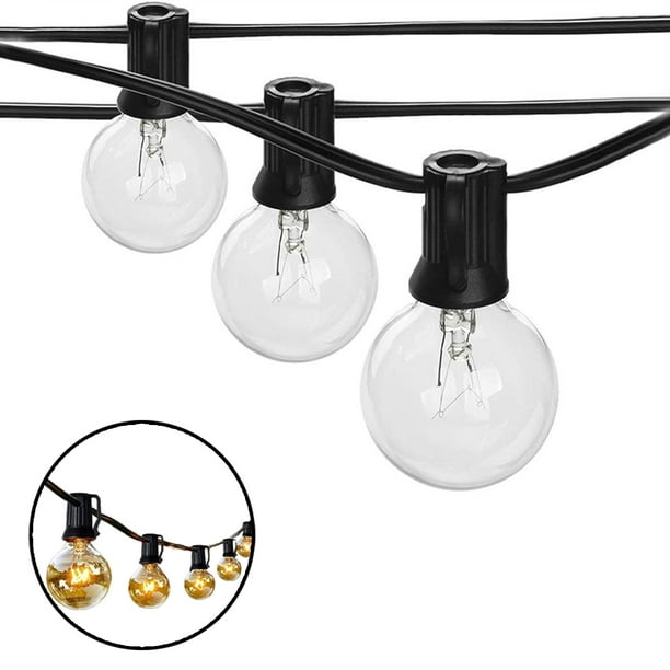 50FT G40 Globe Patio Lights with 54 Edison Glass Bulbs (4 Spare