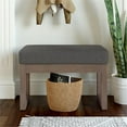 thumbnail image 2 of Pemberly Row Banc d'Entrée Moderne de 26 Pouces en Tissu Tweed, Brun Foncé, 2 of 6