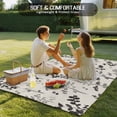 thumbnail image 4 of Black Grey Botanical Outdoor Rug for Patio/Deck/Porch, Non-Slip Large Area Rug 5 x 7 Ft, Rustic Country Spring Floral Summer Leaf Indoor Outdoor Rugs Washable Area Rugs, Camping Rug Carpet Runner, 4 of 8