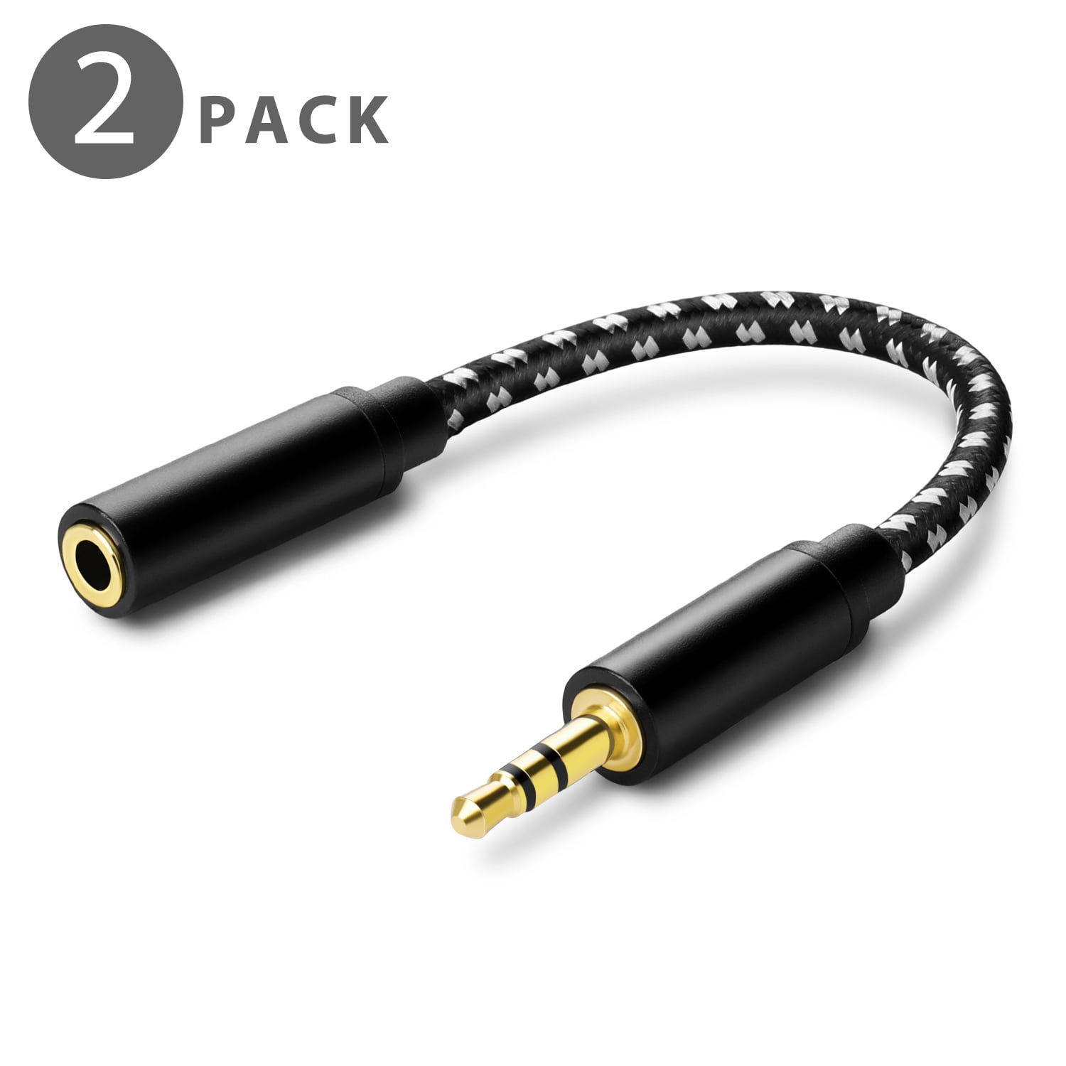 1M Black 3FT OtterBox Rugged Auxiliary Cable with 3.5mm Connectors 