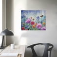 thumbnail image 4 of ERAPDAUR  Purple Floral Flowers Canvas Wall Art Pink Botanical Butterfly Painting Watercolor Landscape Picture Large Artwork for Bedroom Bathroom Living Room Farmhouse Office Home  16x12in, 4 of 6