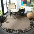 thumbnail image 3 of SAFAVIEH Beach House Teale Distressed Indoor/Outdoor Area Rug, Black/Beige, 6'7" x 6'7" Round, 3 of 9