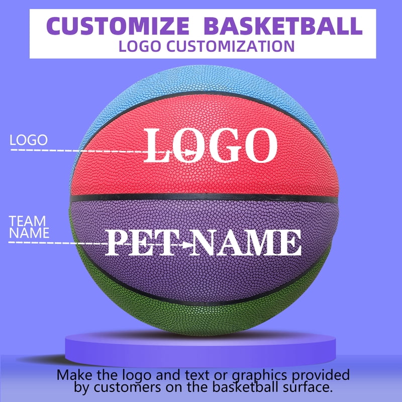 Customized Basketball,Official Size 7/6 For Men's&Women's Basketball Gifts In&Outdoor Soft Leather Balls Game Training(Deflated)