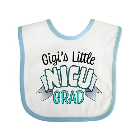 

Inktastic Gigi s Little Nicu Grad in Blue with Banner Gift Baby Boy or Baby Girl Bib