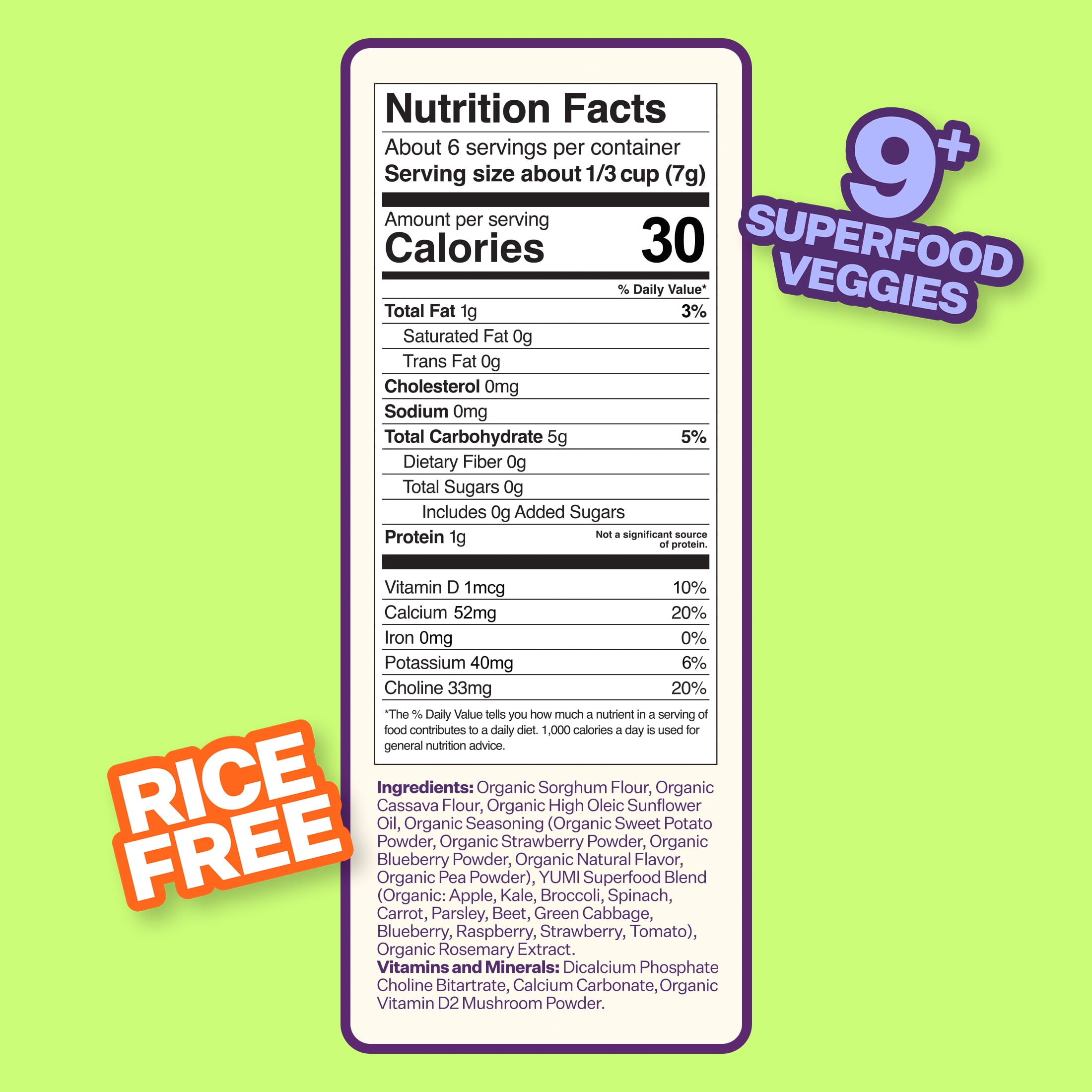 YUMI Organic Stage 3 Berry & Sweet Pea Puffs - 1.5oz