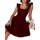 thumbnail image 4 of Lucakuins Vestido de mujer, vestido de verano con cuello cuadrado y espalda descubierta, minivestido de verano para fiesta Lucakuins moda, 4 of 7