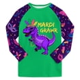 thumbnail image 4 of Pandaie 2-8Y Boys Girls Pajamas Set 2 Piece Kids Carnival Dinosaur Long Sleeve Sweatshirt Pullover Pants Cotton Fall Winter Cloths Outfits Green 6-7 Years, 4 of 5
