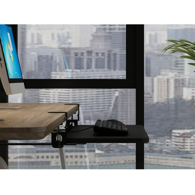 Support de Clavier Coulissant Plateau de Clavier Pince sur Tiroir de Clavier Extension de Bureau d'Ordinateur Plateau Coulissant Sans Perçage Support de Clavier Tiroir Hauteur Réglable Bureau d'Ordinateur