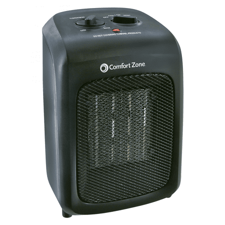 Comfort Zone Ceramic Heater, Black, CZ446WM (Best Kid Safe Space Heater)