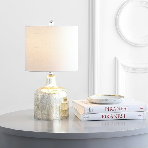 JONATHAN Y Gemma 19" Glass Bell LED Table Lamp, Gold, JYL1036A