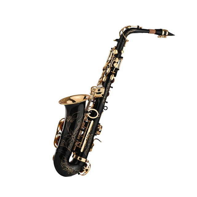 Saxofón Eb Saxofón Alto Sax Latón Lacado Dorado 82Z Tipo de llave Instrumento de viento de madera con estuche acolchado Guantes Paño de limpieza Cepillo Correas para saxofón Cañas TOMSHOO Saxofón