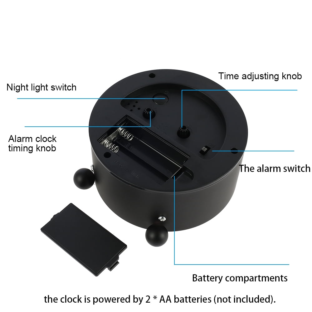 Zeokiar Silent Sweep Analogue Alarm Clock Battery Powered Desk Bedside Clock