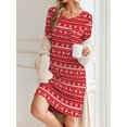 thumbnail image 3 of KISSGAL Nightgowns for Women Long Sleeve Sleepshirts Crew Neck Pajamas Dress Knee Length Sleepwear, 3 of 7