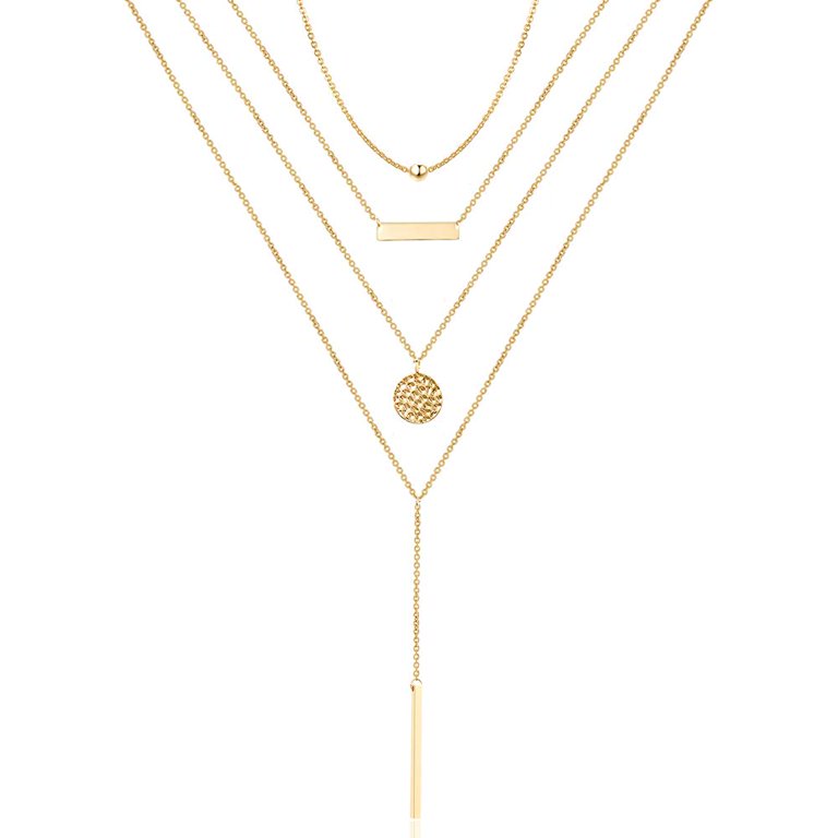 Gold Plated Disc Pendant Layered Necklace in 2023  Disc pendant, Layered  necklaces, Wide choker necklace
