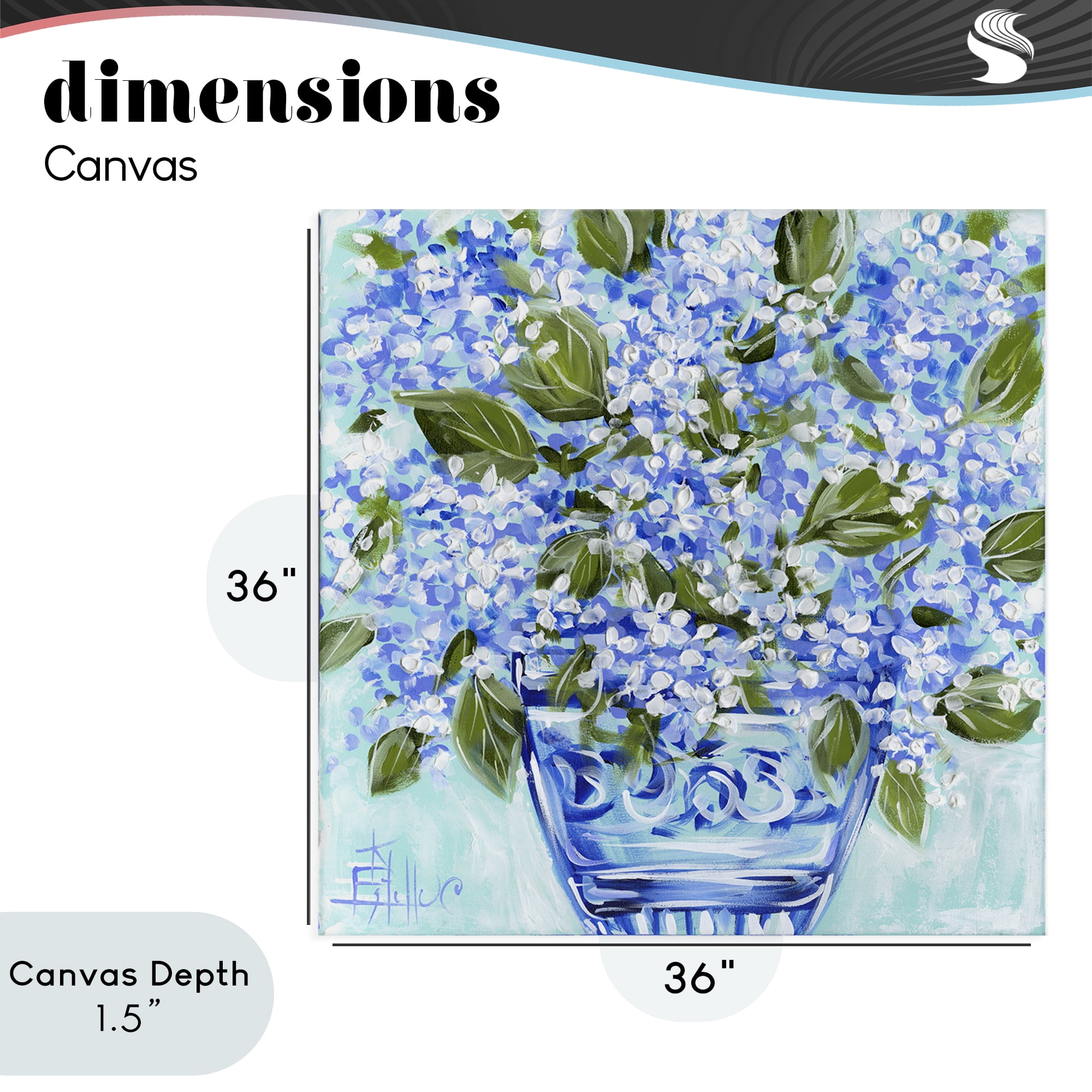 Stupell Industries Cool Bouquets in Blue Vase Canvas Wall Art, design by Estelle Grengs