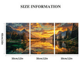 thumbnail image 4 of Ullo0ord Canvas Wall Art - Golden Sunrise Over Snow-Capped Mountains with Reflective Lake Lush Greenery, Modern Nature-Themed Print for Living Room, Bedroom, Office Decor 12*16inch*3pcs, 4 of 5
