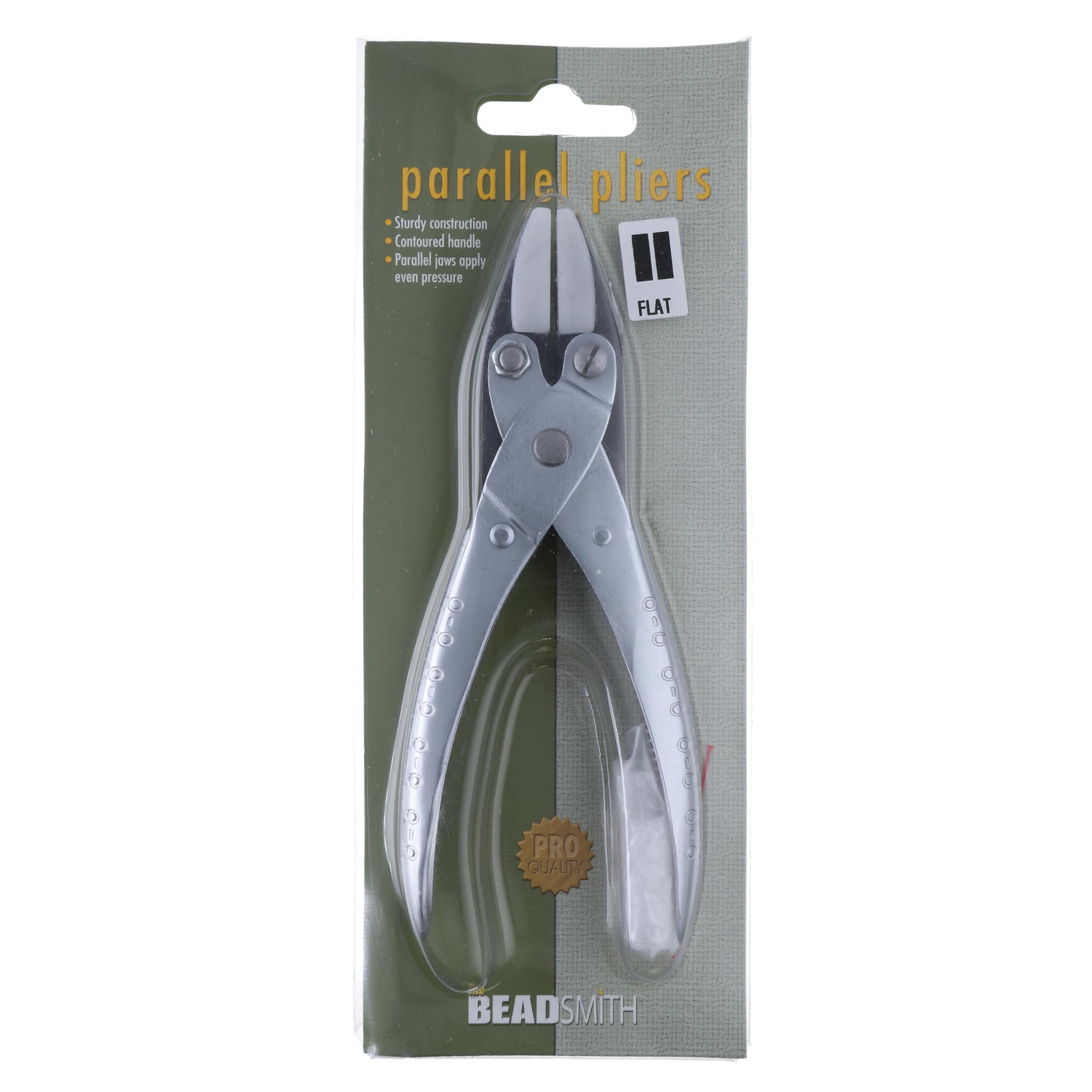 The Beadsmith Parallel Pliers – Double Nylon Flat Nose Jaws – Uniform Pressure to Provide a Consistent Grip – Textured Metal Handles – Replacement Jaws Included – Steel Tool for Jewelry Making