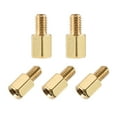 thumbnail image 2 of Uxcell Brass M4 7mm+6mm Male-Female Hex Standoff 5 Pack, 2 of 5