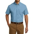 thumbnail image 1 of Men's Short Sleeve Classic Uniform Carefree Poplin Shirt Carolina Blue X-Small, 1 of 5