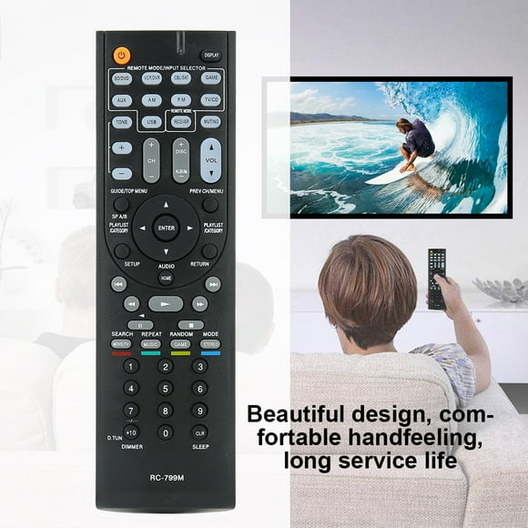 Long Service Life RC-799M Remote Control, Controlador de televisión de Rango de 10m/33 Pies, para la Caja de Televisión de Hotel en Casa Onkyo RC-799M